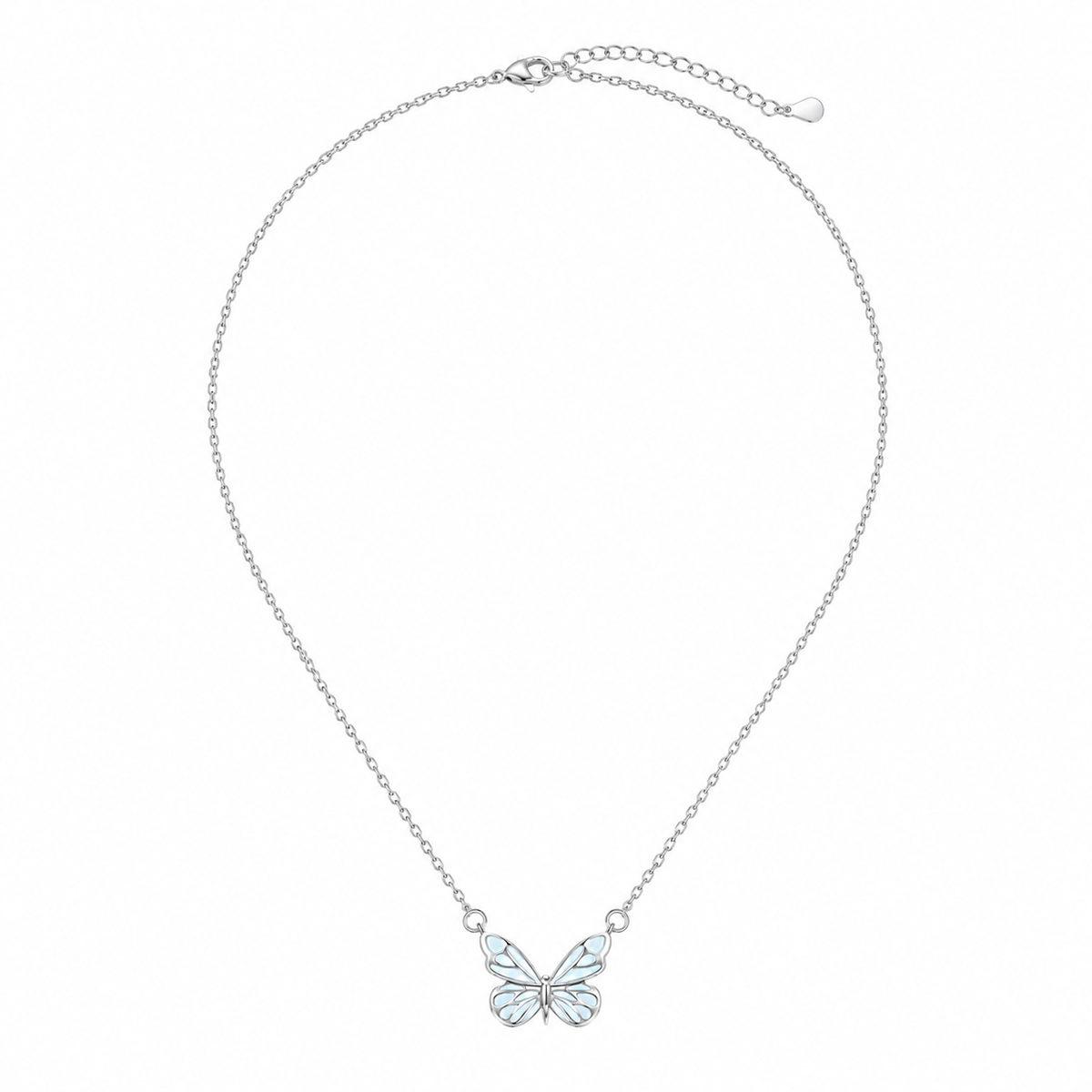 Butterfly necklace with extender chain