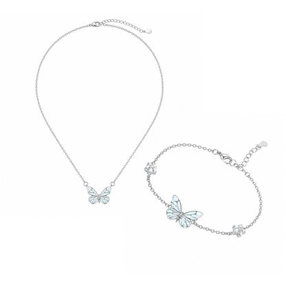 Butterfly necklace and matching butterfly bracelet